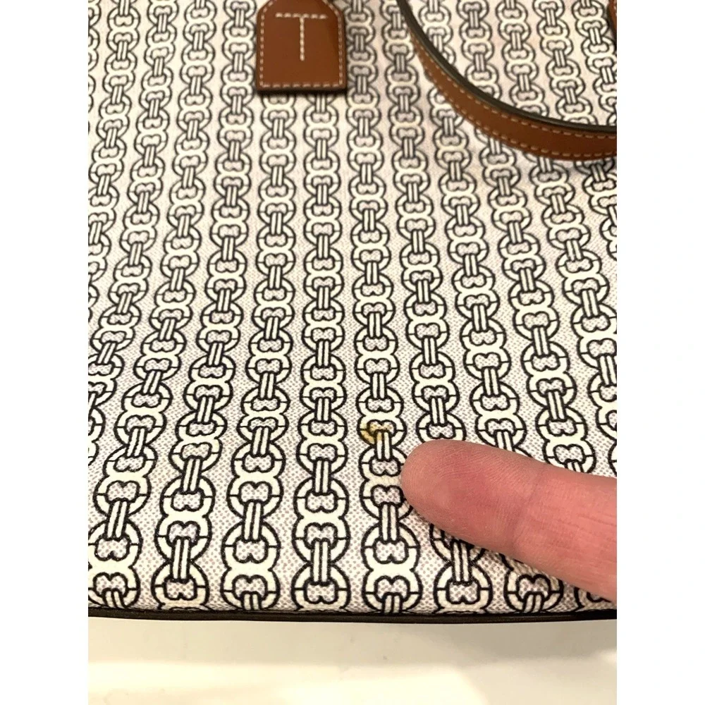 Tory Burch Gemini ‎ Chain Link Tote Bag Leather Women's Authentic
